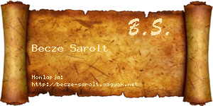 Becze Sarolt névjegykártya